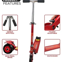 Zyamalox Versatile Heights: Sturdy red 3-Wheel Kick Scooter for Kids with Adjustable Height and Enhanced Durability for Safe and Enjoyable Riding (Red) image 2