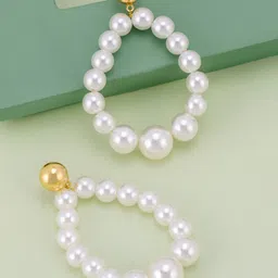 Kushal's Fashion Jewellery Gold-Plated Classic Pearl Beaded Drop Earrings-picture-14