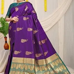 amirat Woven Design Zari Pure Silk Banarasi Saree-image-87