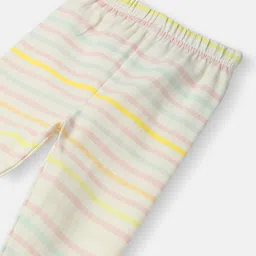 Nautinati Cotton Lycra Knit Striped Leggings - Multi Colour image 4