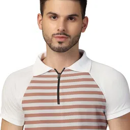 Blisstone Men Striped Polo Collar T-shirt image 3