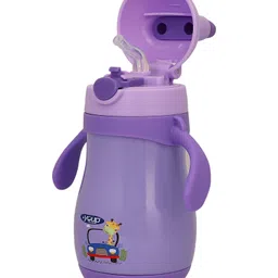 Youp Stainless steel purple color kids sipper bottle with handle WIGGLY - 350 ml image 4
