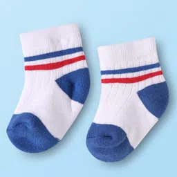 Cute Walk By Babyhug Cotton Knit Ankle Length Anti Bacterial Socks With Design Pack Of 3 - Multi Colour image 4