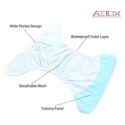 AEREX Reusable Baby Cloth Diapers for 6 Months to 3 Years with White Insert Pad & Anti-Piling Fleece Extra Absorbent Instant Baby Dry Sheet Leak Proof Washable Diaper Baby Bed Protector 50x70cm (Yellow) image 5