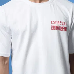 Rigo Unisex Typography Printed Drop-Shoulder Sleeves Cotton Oversized T-shirt image 3