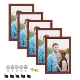 Art Street Brown 5-Pieces Wall Photo Frames image 1