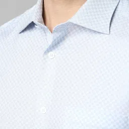 Louis Philippe Blue Cotton Regular Fit Printed Shirt image 4