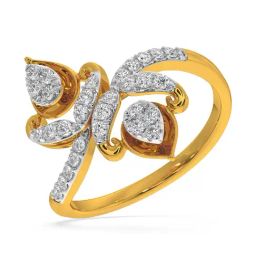 Kisna Diamond & Gold Jewellery Lucille 14k (585) Diamond & Gold Ring For Women-picture-5