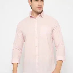 Duke Pink Blended Slim Fit Solid Shirt-picture-13