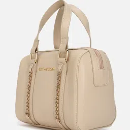 Van Heusen Beige PU Solid Handbag image 4