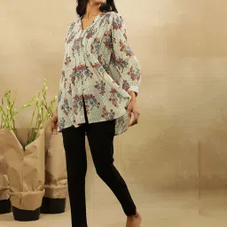 folksong W Off White Cotton Printed Top image 4