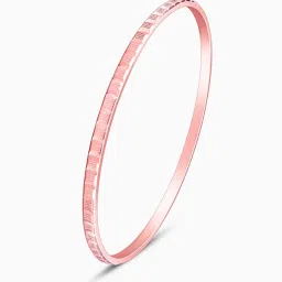 GIVA 92.5 Sterling Silver Rose Gold Linear Cuts Bangle image 4