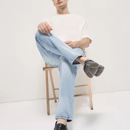 The Bear House Blue Cotton Relaxed Fit Distressed Jeans image 4