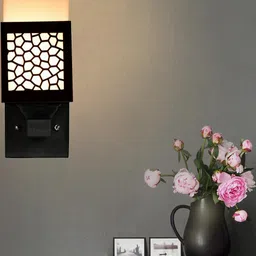 Gojeeva Brown Wood Square Wall Lamps image 3