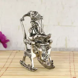 eCraftIndia Lord Ganesha on Rocking Chair Antique Showpiece-picture-27