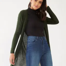 Zink London Green Full Sleeves Shrug-image-20