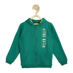 Allen Solly Junior Green Cotton Logo Print Hoodie-picture-14