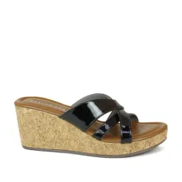 Design Crew Women's Black Cross Strap Sandals-picture-21