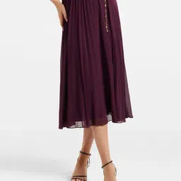 Forever New Purple Circular Pleated Skirt-image-4