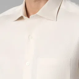 Louis Philippe Beige Cotton Regular Fit Texture Shirt image 4