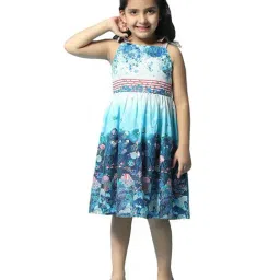 Biba Girls Blue Cotton Printed Dress-image-79