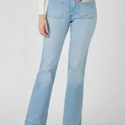 Wrangler Light Blue High Rise Flaired Fit Jeans-picture-37