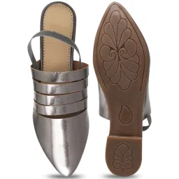 The White Pole Women's Grey Sling Back Sandals image 4