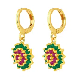 Peora Fancy Rani Pink - Green Gold-Plated Cubic Zirconia Drop Earring image 4