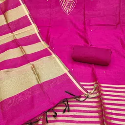 KALINI Embroidered Unstitched Dress Material image 3