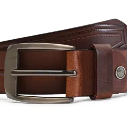 THE HOLISTIK Brown Upstyle Textured Leather Casual Belt image 4
