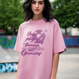 Bewakoof Pink Graphic T-Shirt-picture-6