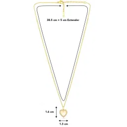 Peora Gold-Plated Cubic Zirconia Studded Heart Shape Pendant Chain Necklace image 4