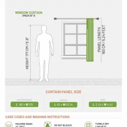 DDecor Grey Floral Polyester 5 ft Window Curtain image 4