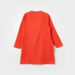 Melange by Lifestyle Kids Orange & White Cotton Printed Full Sleeves Kurta Set image 4