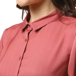 Allen Solly Pink Regular Fit Striped Shirt image 4