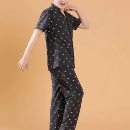 Lil Tomatoes Kids Charcoal Grey Printed Shirt Set image 4