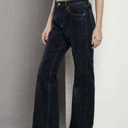 Calvin Klein Regular Dark Blue Lightly Washed Mid Rise Jeans image 4