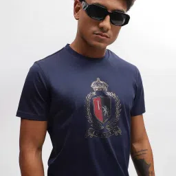 Iconic Men Typography Regular Fit Cotton T-shirt image 4