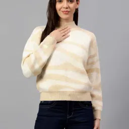 Cantabil Beige & Yellow Printed Sweater-image-23