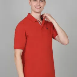 Cantabil Red Regular Fit Polo T-Shirt image 4