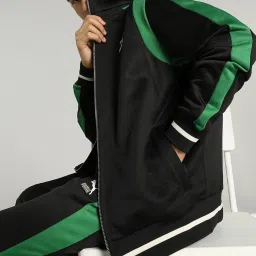 Puma T7 Black Regular Fit Striped Jacket image 4