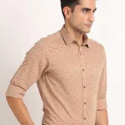Turtle Brown Cotton Slim Fit Printed Shirt image 4