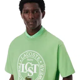 Lacoste Green Printed Loose Fit T-Shirt image 4