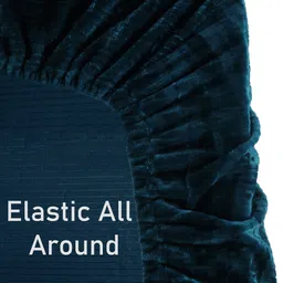 Myntra Elegant Homes Turquoise Blue Striped Woollen 300 TC King Bedsheet Set 2.5 x 2.25 m image 4