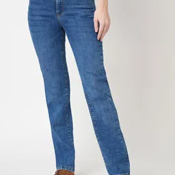 Kraus Jeans Women Straight Fit High-Rise Clean Look Light Fade Jeans-picture-26