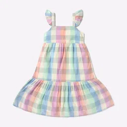 GAP Girls Checked Pure Cotton A-Line Dress-picture-27