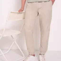 7 Alt By Pantaloons Beige Cotton Slim Fit Joggers image 4