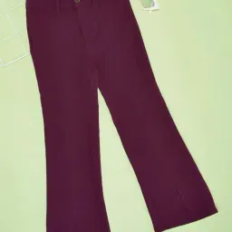Pantaloons Junior Girls Purple Potion Solid Trousers & Pants-image-82