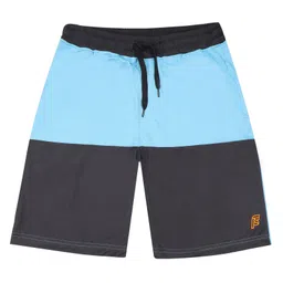 F&S Solid Cut Sew Panel Detailed Active Sports Shorts - Blue-picture-11