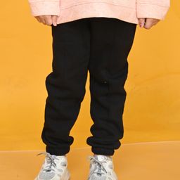 Anthrilo Solid  Fleece Joggers - Black-picture-10